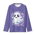 Girls Long Sleeve Shirts Casual Crewneck Soft T-shirts for Girls 3-16 Years Old