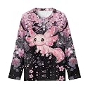 Girls Long Sleeve Shirts Casual Crewneck Soft T-shirts for Girls 3-16 Years Old