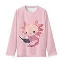 Girls Long Sleeve Shirts Casual Crewneck Soft T-shirts for Girls 3-16 Years Old