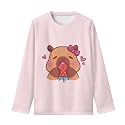 Girls Long Sleeve Shirts Casual Crewneck Soft T-shirts for Girls 3-16 Years Old