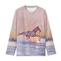 Girls Long Sleeve Shirts Casual Crewneck Soft T-shirts for Girls 3-16 Years Old