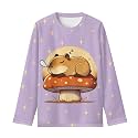 Girls Long Sleeve Shirts Casual Crewneck Soft T-shirts for Girls 3-16 Years Old