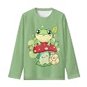 Girls Long Sleeve Shirts Casual Crewneck Soft T-shirts for Girls 3-16 Years Old