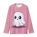 Girls Long Sleeve Shirts Casual Crewneck Soft T-shirts for Girls 3-16 Years Old