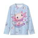 Girls Long Sleeve Shirts Casual Crewneck Soft T-shirts for Girls 3-16 Years Old