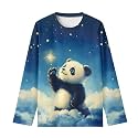 Girls Long Sleeve Shirts Casual Crewneck Soft T-shirts for Girls 3-16 Years Old
