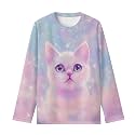Girls Long Sleeve Shirts Casual Crewneck Soft T-shirts for Girls 3-16 Years Old