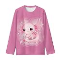 Girls Long Sleeve Shirts Casual Crewneck Soft T-shirts for Girls 3-16 Years Old