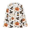 Girls Long Sleeve Shirts Casual Crewneck Soft T-shirts for Girls 3-16 Years Old