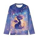 Girls Long Sleeve Shirts Casual Crewneck Soft T-shirts for Girls 3-16 Years Old