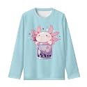 Girls Long Sleeve Shirts Casual Crewneck Soft T-shirts for Girls 3-16 Years Old
