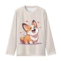 Girls Long Sleeve Shirts Casual Crewneck Soft T-shirts for Girls 3-16 Years Old