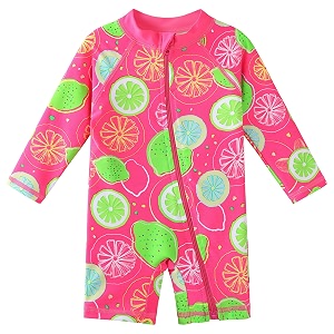 girls long sleeve zipper rash guard 1 piece upf 50 sun protection