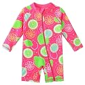 Girls Long Sleeve Zipper Rash Guard 1 Piece UPF 50+ Sun Protection