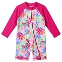 Girls Long Sleeve Zipper Rash Guard 1 Piece UPF 50+ Sun Protection