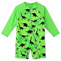 Girls Long Sleeve Zipper Rash Guard 1 Piece UPF 50+ Sun Protection