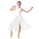 Girls Lyrical Dance Costume, Sleeveless Leotard & Flowy Tulle Dress