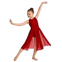 Girls Lyrical Dance Costume, Sleeveless Leotard &amp; Flowy Tulle Dress