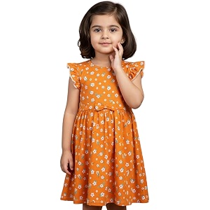 girls multi-style 100 cotton soft feel frock dresses 2-8 yrs frills amp bow pattern mix-n-match floral abstract prints kids casual wear