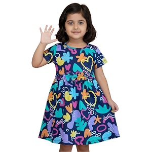 girls multi-style 100 cotton soft feel frock dresses 2-8 yrs frills amp bow pattern mix-n-match floral abstract prints kids casual wear