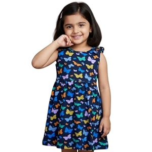 girls multi-style 100 cotton soft feel frock dresses 2-8 yrs frills amp bow pattern mix-n-match floral abstract prints kids casual wear