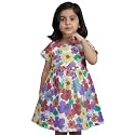 Girls Multi-Style 100% Cotton Soft Feel Frock Dresses [2-8 Yrs], Frills & Bow Pattern [Mix-N-Match], Floral Abstract Prints, Kids Casual Wear