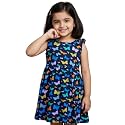 Girls Multi-Style 100% Cotton Soft Feel Frock Dresses [2-8 Yrs], Frills &amp; Bow Pattern [Mix-N-Match], Floral Abstract Prints, Kids Casual Wear