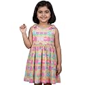 Girls Multi-Style 100% Cotton Soft Feel Frock Dresses [2-8 Yrs], Frills &amp; Bow Pattern [Mix-N-Match], Floral Abstract Prints, Kids Casual Wear