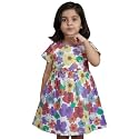 Girls Multi-Style 100% Cotton Soft Feel Frock Dresses [2-8 Yrs], Frills &amp; Bow Pattern [Mix-N-Match], Floral Abstract Prints, Kids Casual Wear