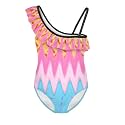 Girls One Piece Bathing Suit,Slim-Fit Ruffle Strap Swimsuit with Adjustable Strap Quick Dry Summer Beach Swim Suit