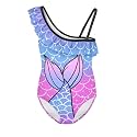 Girls One Piece Bathing Suit,Slim-Fit Ruffle Strap Swimsuit with Adjustable Strap Quick Dry Summer Beach Swim Suit