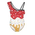 Girls One Piece Bathing Suit,Slim-Fit Ruffle Strap Swimsuit with Adjustable Strap Quick Dry Summer Beach Swim Suit