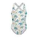 Girls One Piece Bathing Suit,Slim-Fit Ruffle Strap Swimsuit with Adjustable Strap Quick Dry Summer Beach Swim Suit