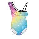 Girls One Piece Bathing Suit,Slim-Fit Ruffle Strap Swimsuit with Adjustable Strap Quick Dry Summer Beach Swim Suit