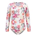 Girls One Piece Rash Guard Long Sleeve Swimsuits for Girls UPF 50+ Sun Protection Bathing Suits 3-16 Years