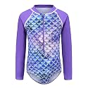 Girls One Piece Rash Guard Long Sleeve Swimsuits for Girls UPF 50+ Sun Protection Bathing Suits 3-16 Years