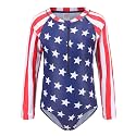 Girls One Piece Rash Guard Long Sleeve Swimsuits for Girls UPF 50+ Sun Protection Bathing Suits 3-16 Years