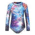 Girls One Piece Rash Guard Long Sleeve Swimsuits for Girls UPF 50+ Sun Protection Bathing Suits 3-16 Years