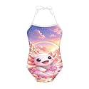 Girls One Piece Swimsuit Beach Bathing Suit Toddler Floral Halter Straps Swimwear for 1-10 Years