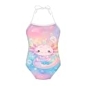 Girls One Piece Swimsuit Beach Bathing Suit Toddler Floral Halter Straps Swimwear for 1-10 Years