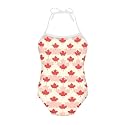Girls One Piece Swimsuit Beach Bathing Suit Toddler Floral Halter Straps Swimwear for 1-10 Years
