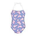 Girls One Piece Swimsuit Beach Bathing Suit Toddler Floral Halter Straps Swimwear for 1-10 Years