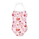 Girls One Piece Swimsuit Beach Bathing Suit Toddler Floral Halter Straps Swimwear for 1-10 Years