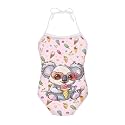 Girls One Piece Swimsuit Beach Bathing Suit Toddler Floral Halter Straps Swimwear for 1-10 Years