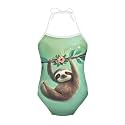 Girls One Piece Swimsuit Beach Bathing Suit Toddler Floral Halter Straps Swimwear for 1-10 Years