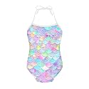Girls One Piece Swimsuit Beach Bathing Suit Toddler Floral Halter Straps Swimwear for 1-10 Years