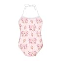 Girls One Piece Swimsuit Beach Bathing Suit Toddler Floral Halter Straps Swimwear for 1-10 Years