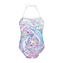 Girls One Piece Swimsuit Beach Bathing Suit Toddler Floral Halter Straps Swimwear for 1-10 Years