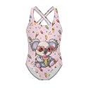 Girls One Piece Swimsuits Axolotl Cross Back Swimwear Beach Summer Quick Dry Beach Bathing Suit