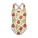 Girls One Piece Swimsuits Axolotl Cross Back Swimwear Beach Summer Quick Dry Beach Bathing Suit